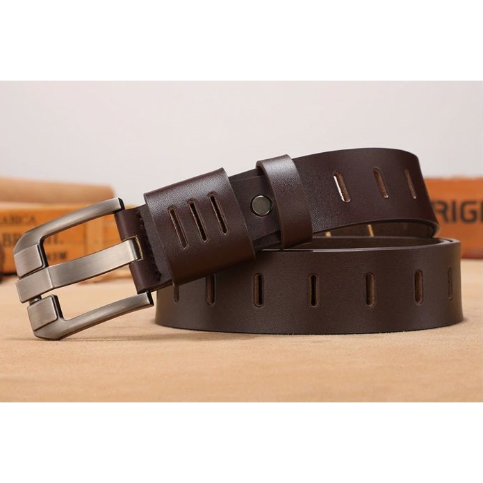 COOLERFIRE Mens Genuine Italian Leather Belt - Dark Brown